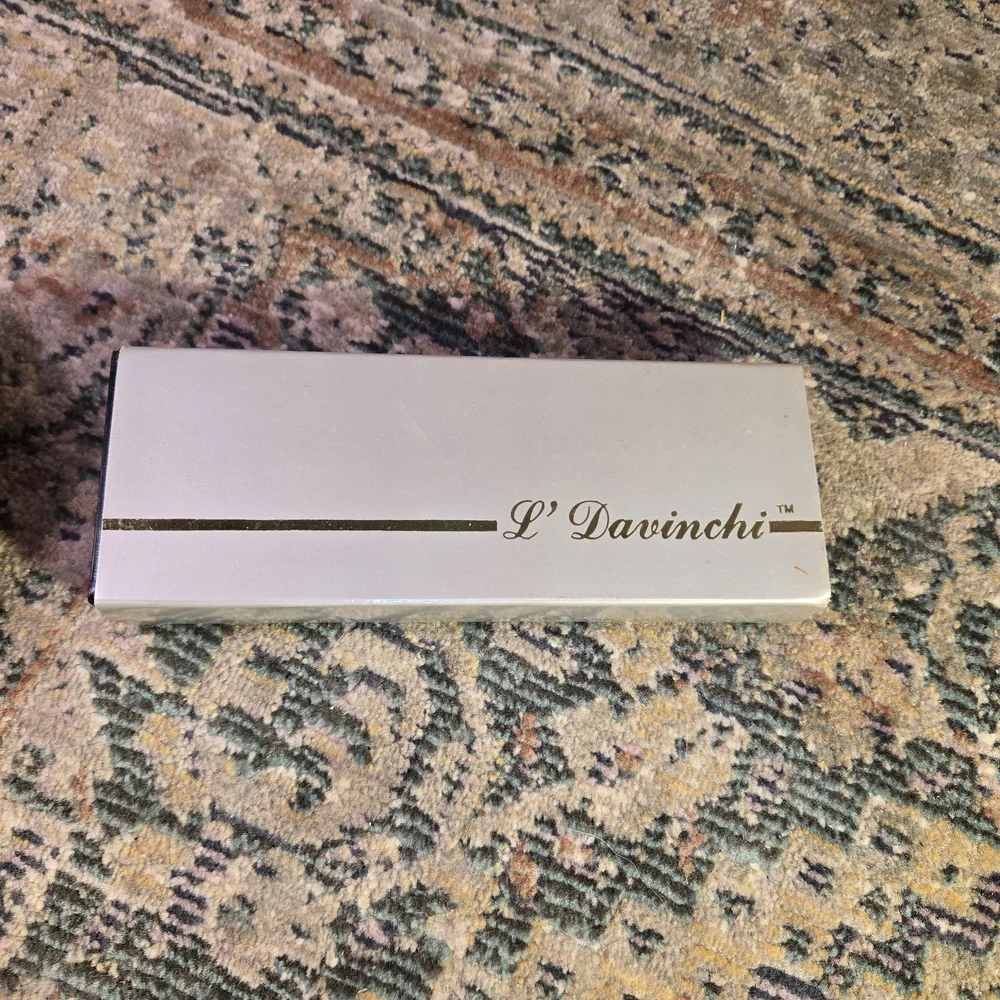 Vtg  L'DAVINCHI 2pc Ballpoint Pen Set in Original Box One Pen Left